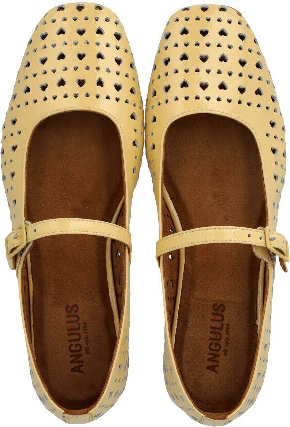 Mary Jane ballerina med perforeret hjertem&oslash;nster