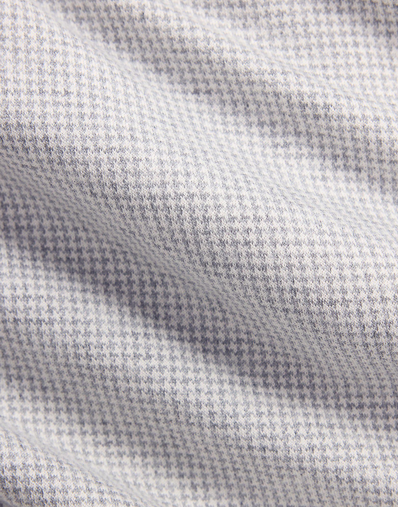 Houndstooth Jersey Spread-Collar Shirt