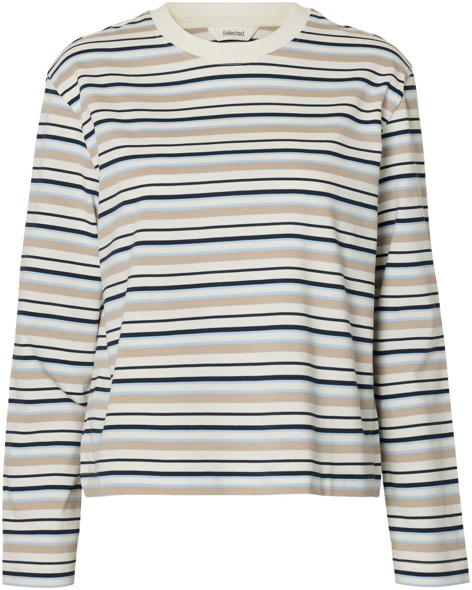SLFESSENTIAL LS STRIPED BOXY TEE NO