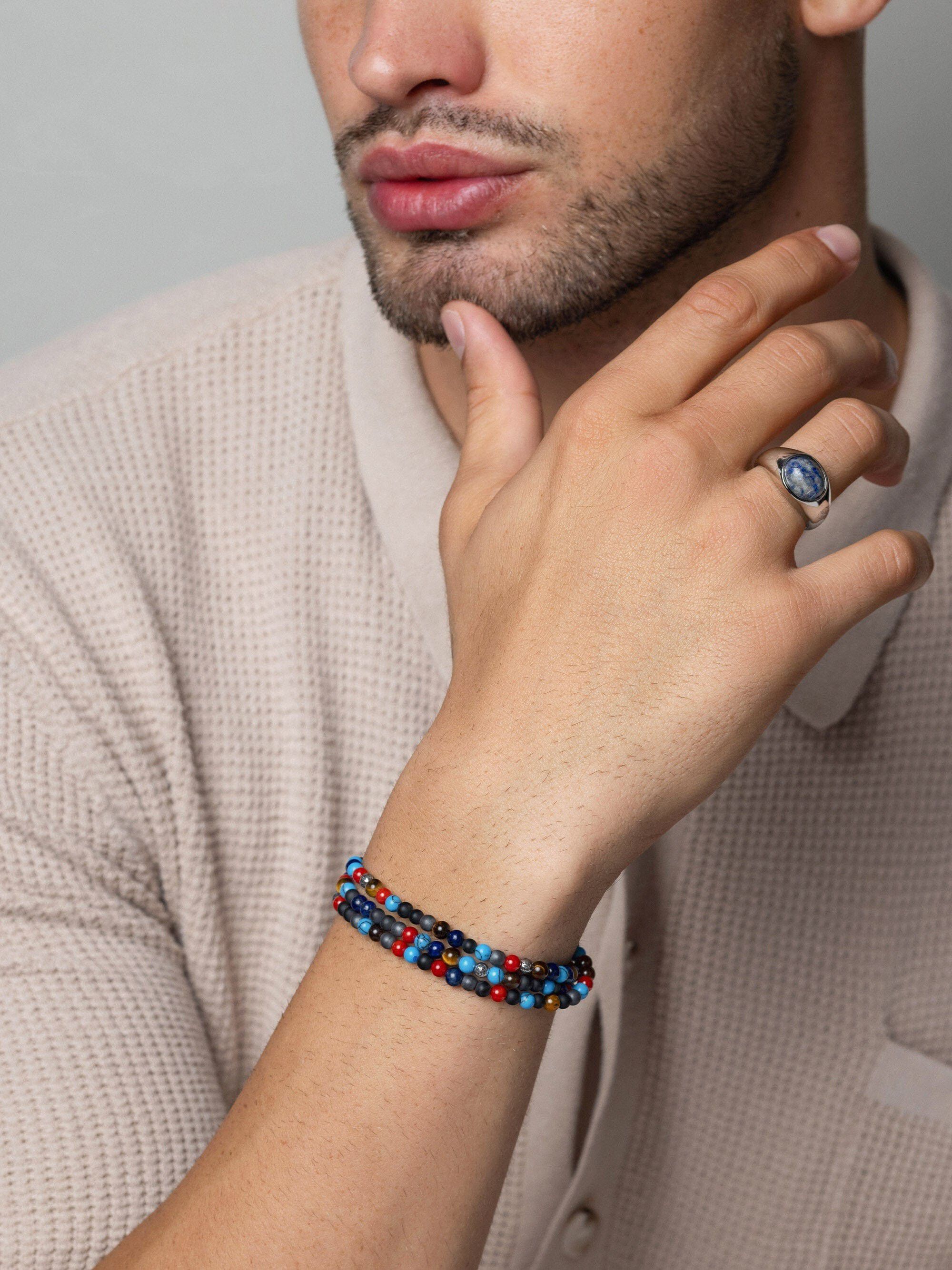 The Mykonos Collection - Turquoise, Red Glass Beads, Blue Lapis, Hemat