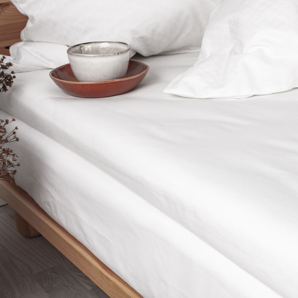 &Oslash;kologisk kuvertlagen, percale - GOTS, hvid