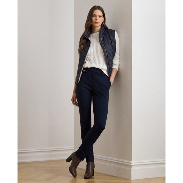 Diamond-Quilted Mockneck Down Vest
