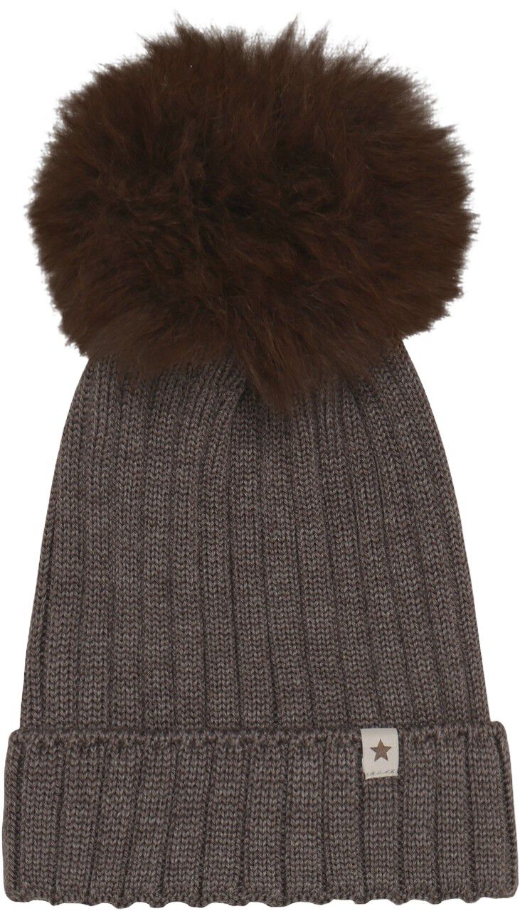 Hat Knit Alpaca Pompom