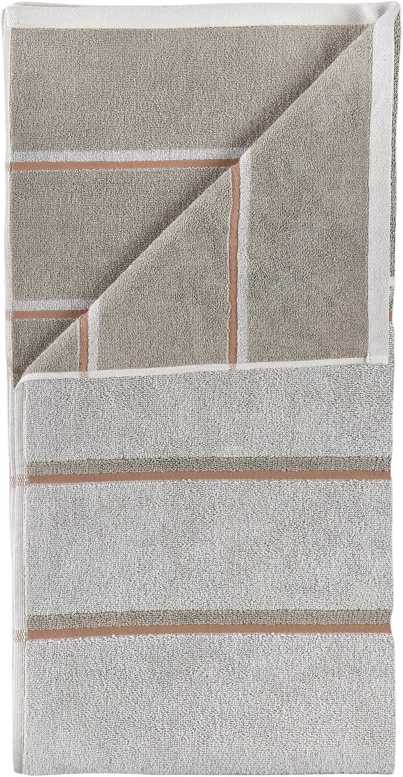 H&aring;ndkle Sauna 50x100 White/Soft Grey/Eucalyptus