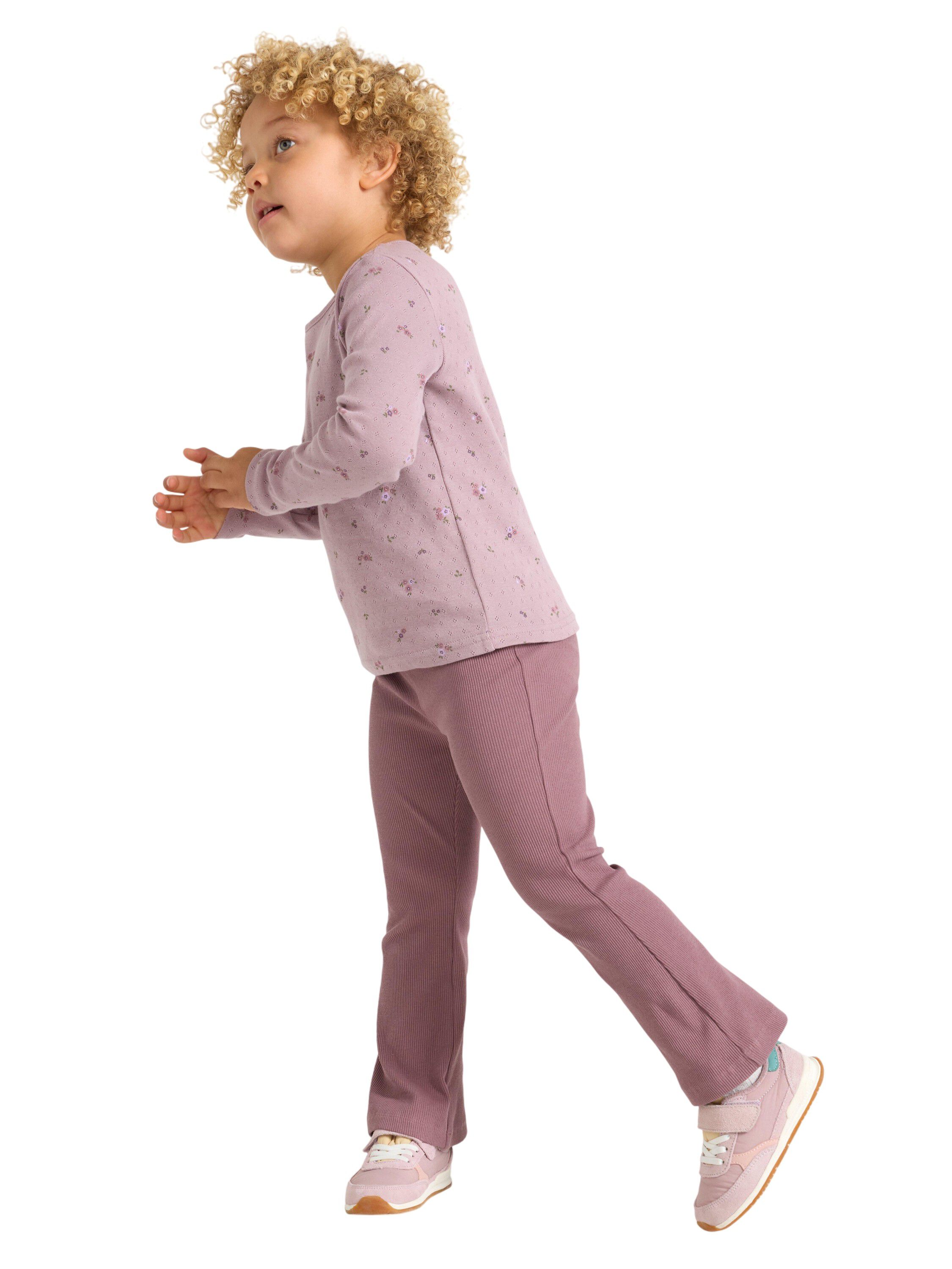 Soft cotton jersey leggings with ri