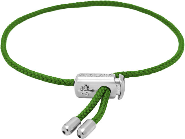 Men's Green String Bracelet with Adjustable Stainless Steel Lock
