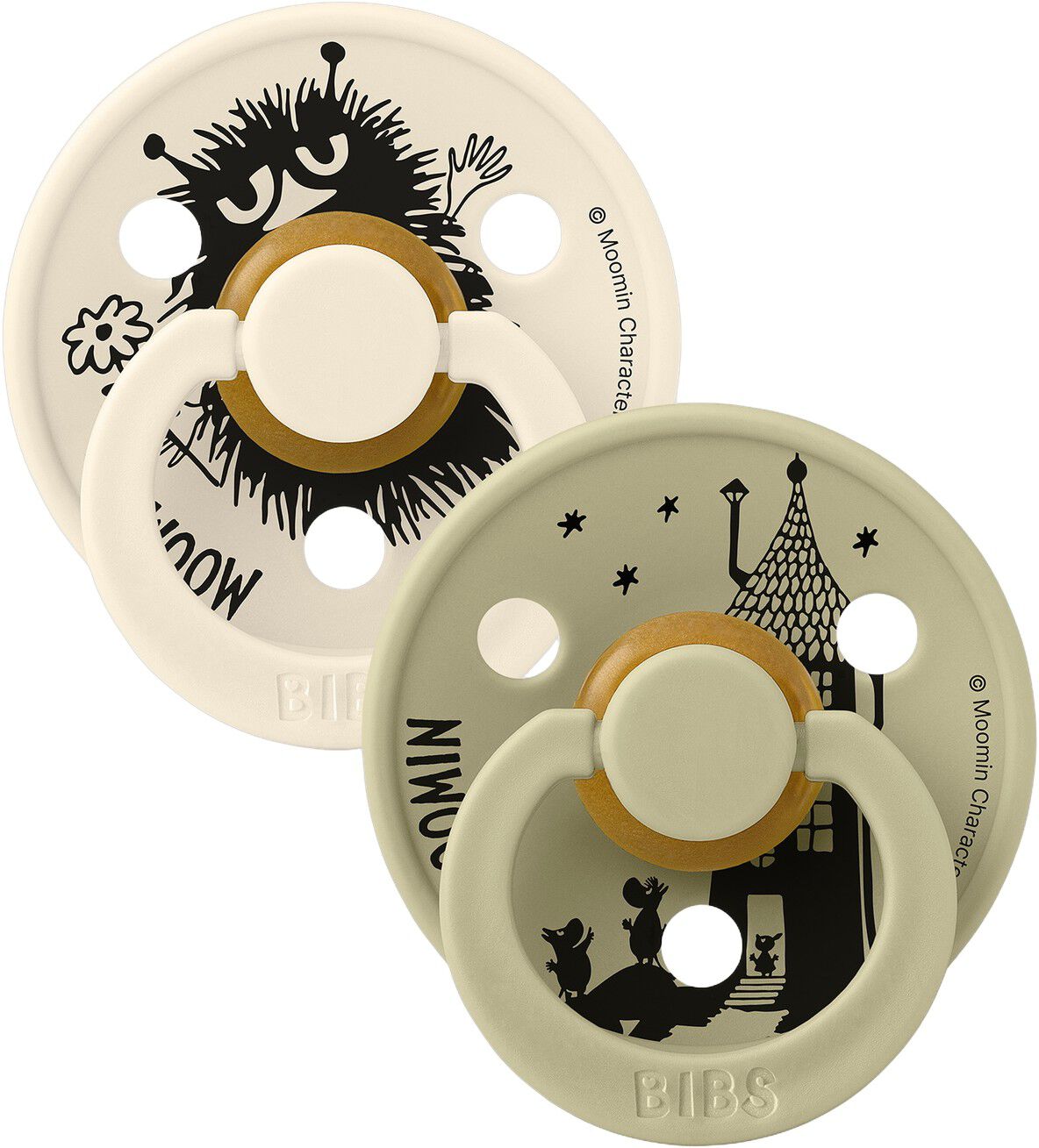 BIBS x Moomins Pacifier Colour Stinky 2 PACK Latex Size 1 Iv
