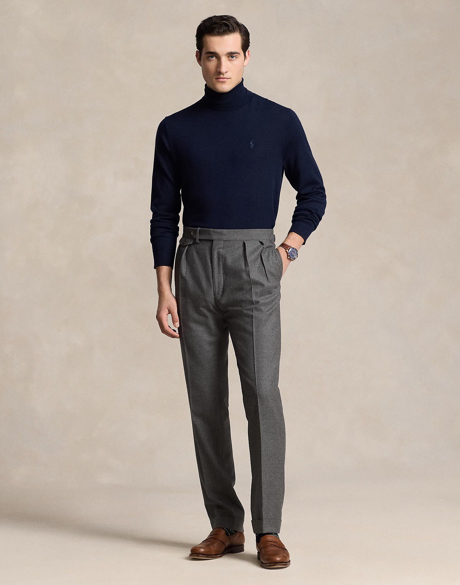 Washable Wool Turtleneck Sweater