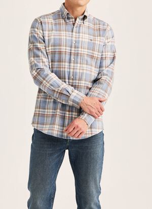 Happy Flannel Check Shirt-Classic Fit