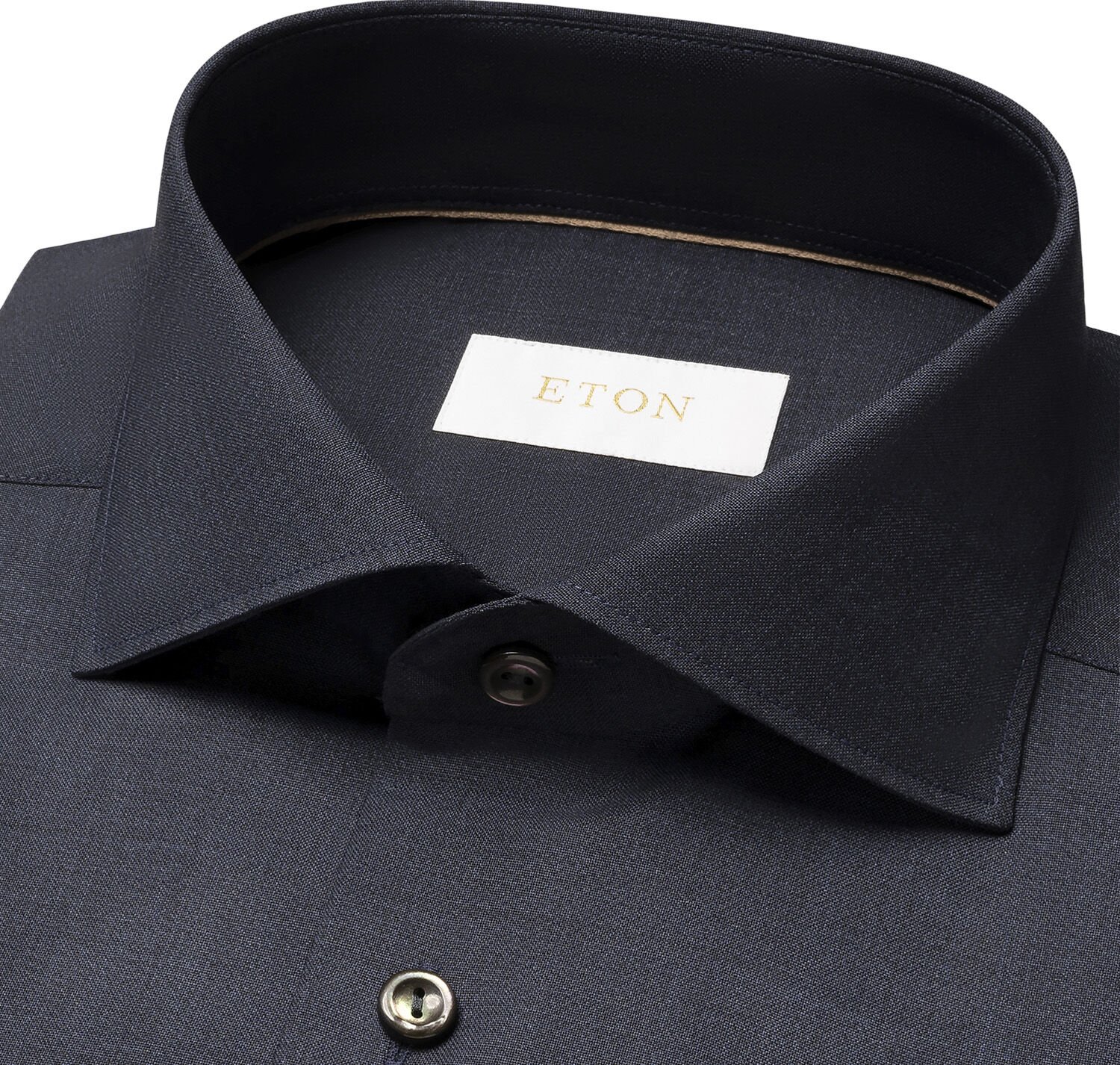 Slim Fit Navy Blue Solid Merino Wool Shirt