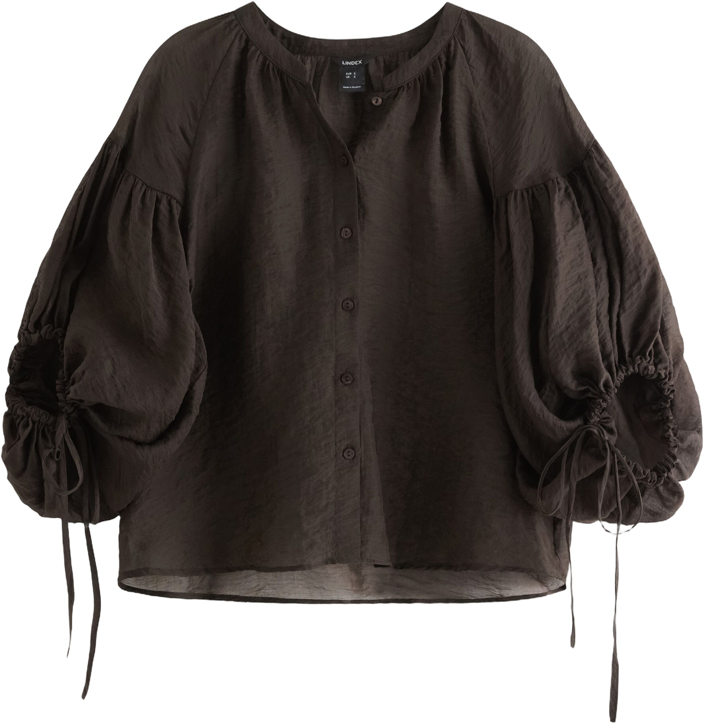 Luftig, kortermet bluse med bindeb&aring;