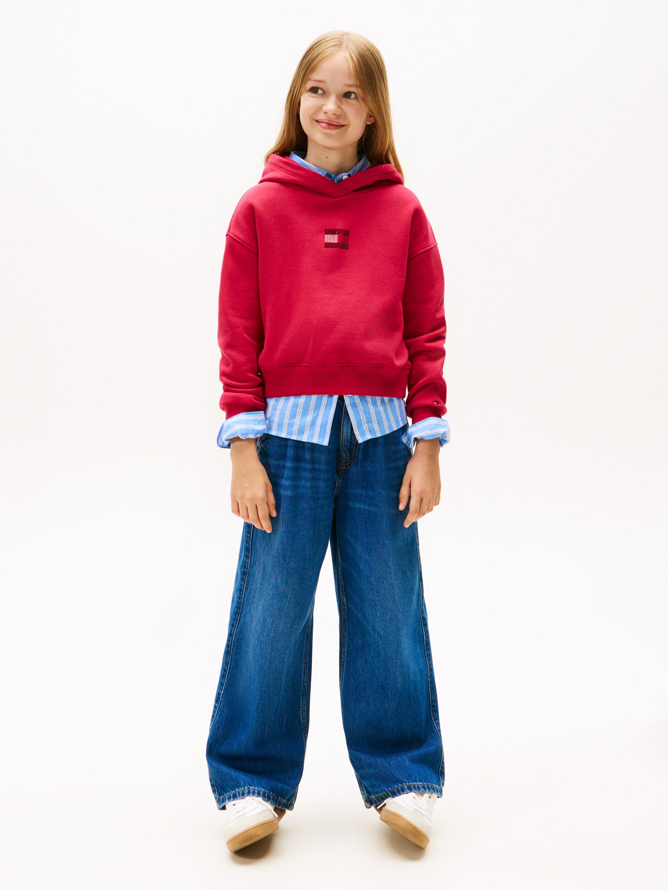 RHINE STONE FLAG HOODIE