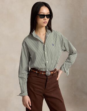 Relaxed Fit Striped Cotton Shirt