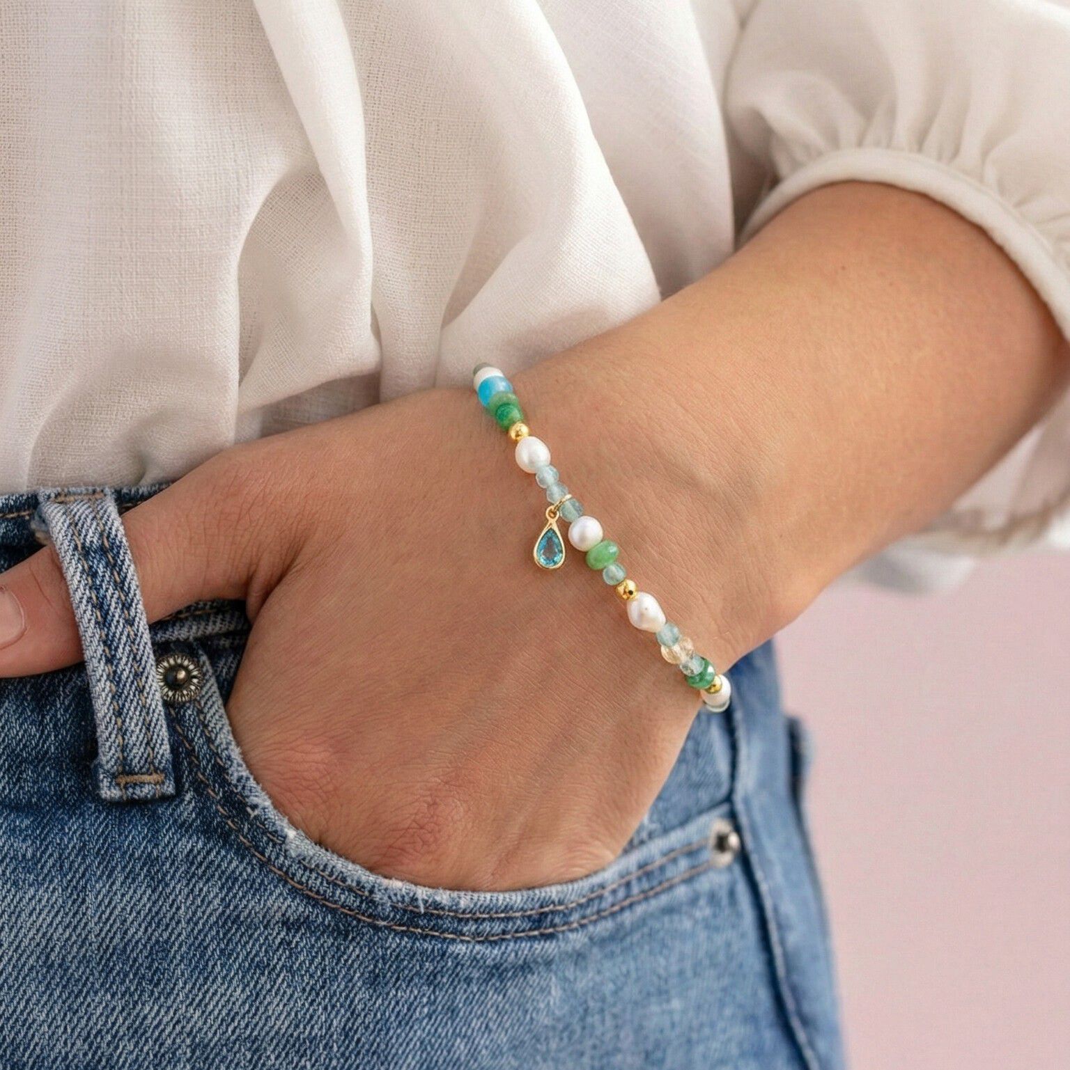 Water Drop Pure Pearl Bracelet