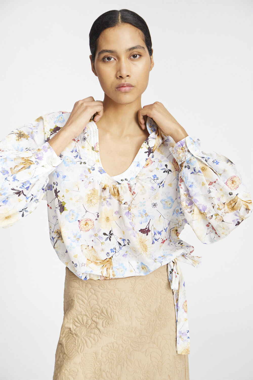 FERNE Organic Cotton and Silk Blend Blouse