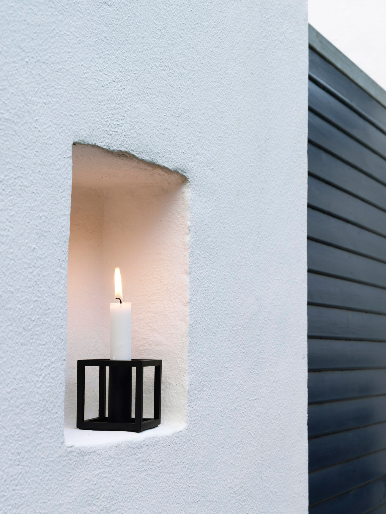 Kubus 1, Candle Holder, Black