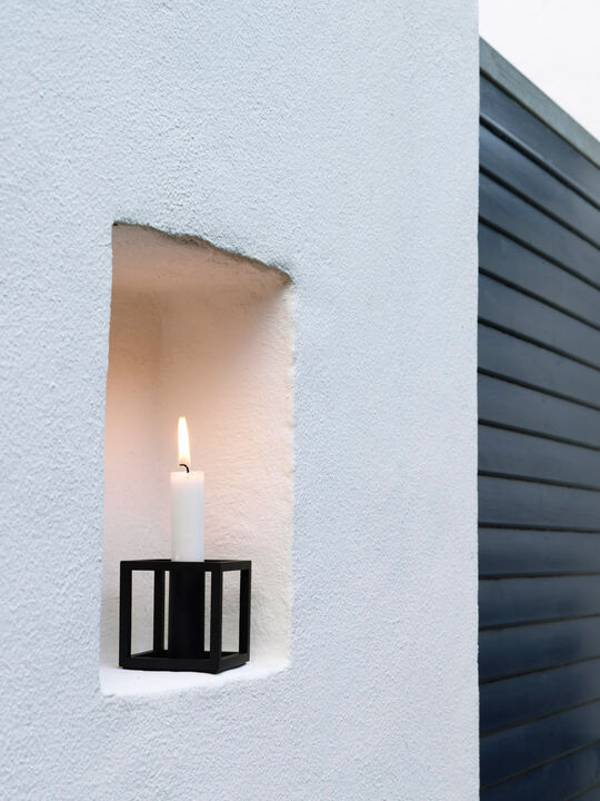 Kubus 1, Candle Holder, Black