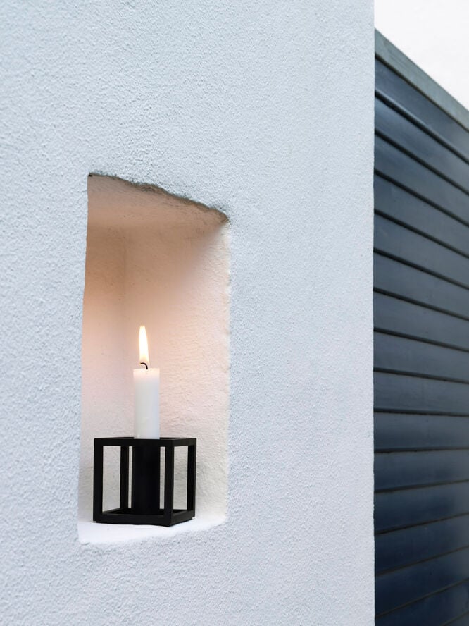 Kubus 1, Candle Holder, Black