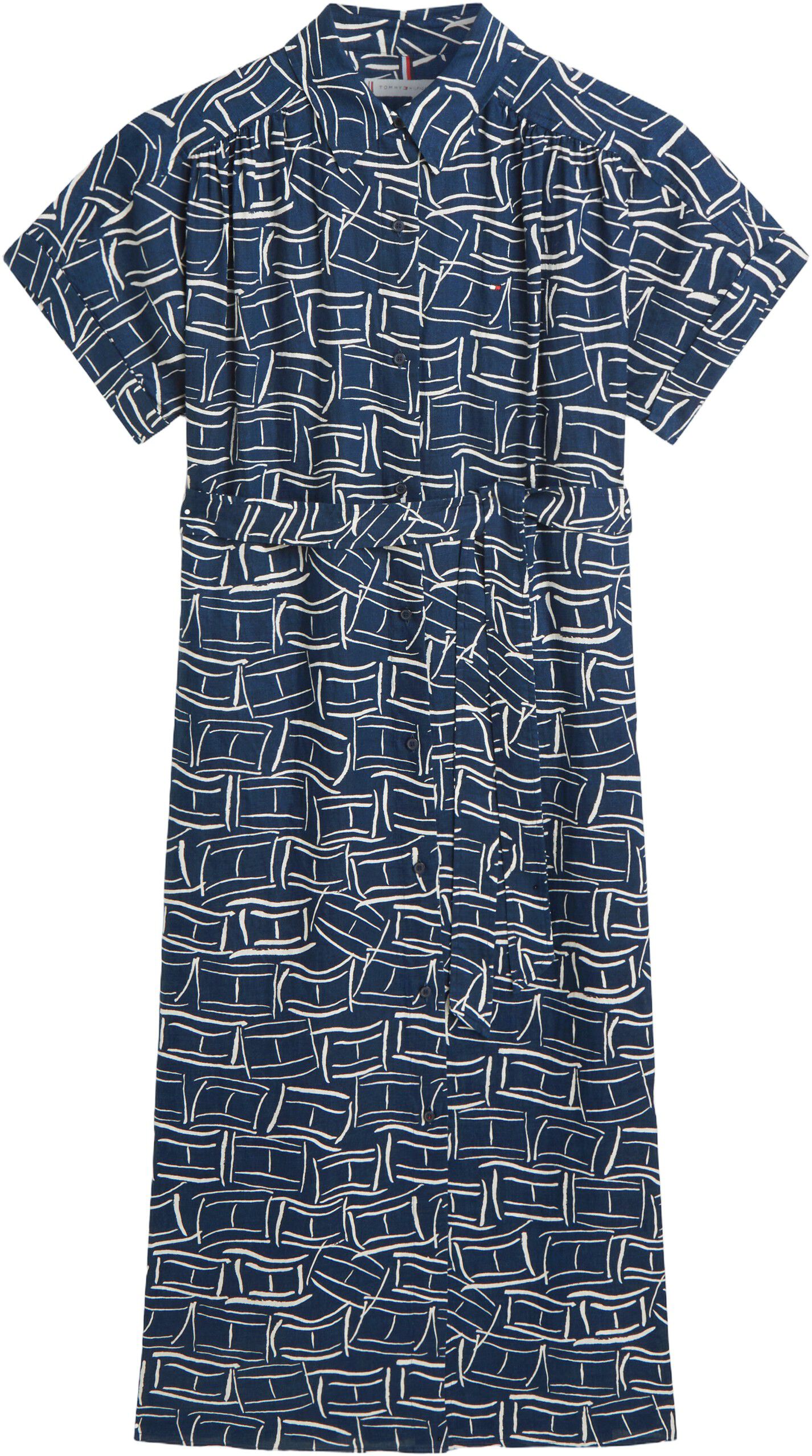 Belted Relaxed Pure Linen Shirt Dress