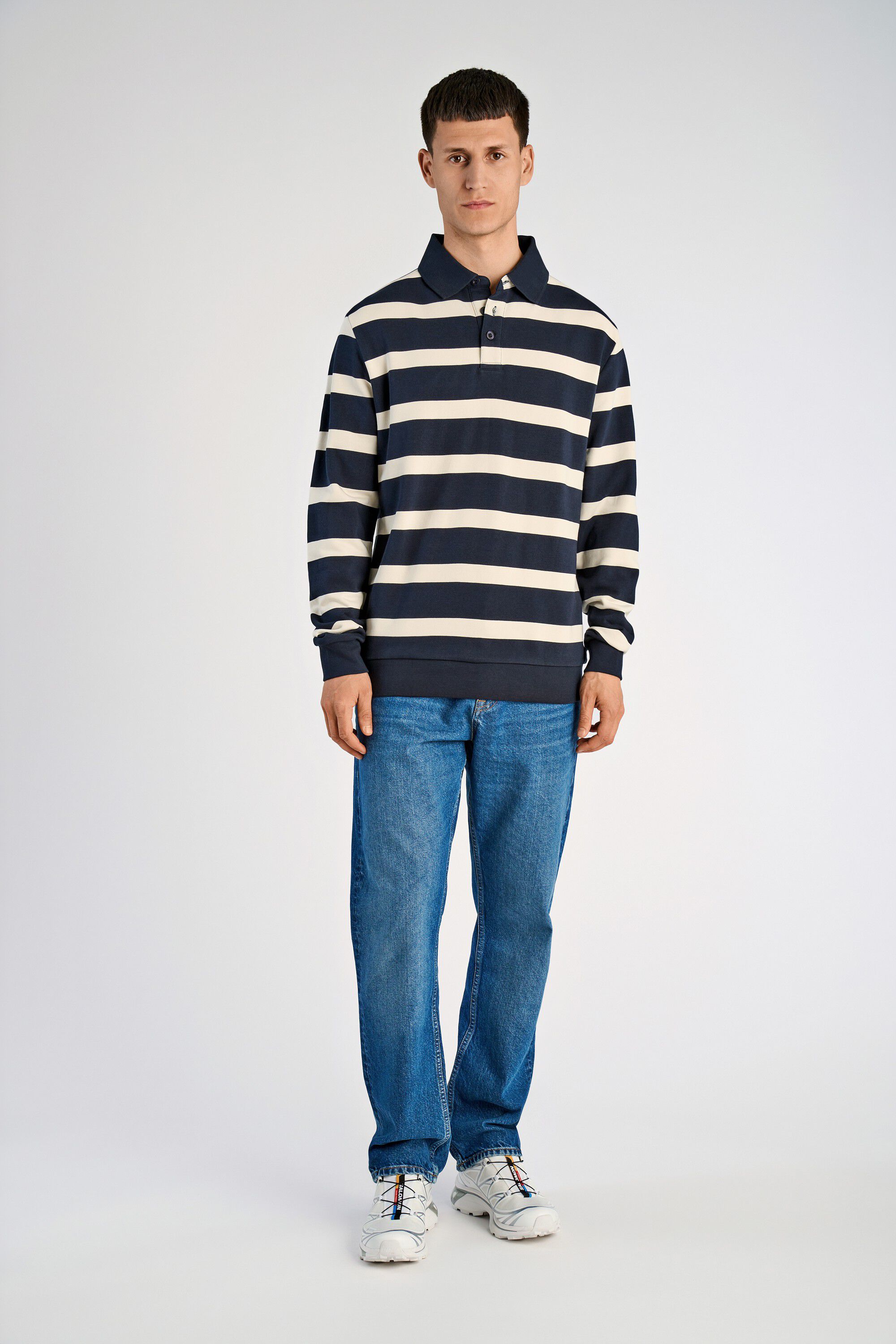Striped polo sweatshirt L/S