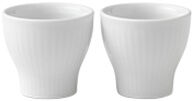 White Fluted Egg Cup, 5 cm, 2-pack