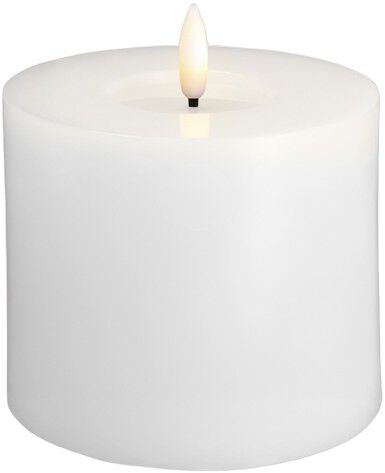 Moods & More - LED Pillar Candles, Silk, Melted, Classic white, 99x100
