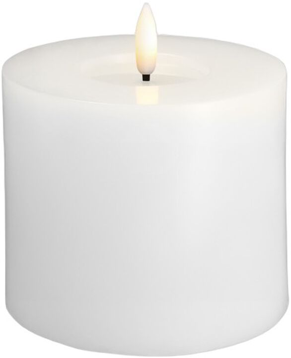 Moods & More - LED Pillar Candles, Silk, Melted, Classic white, 99x100