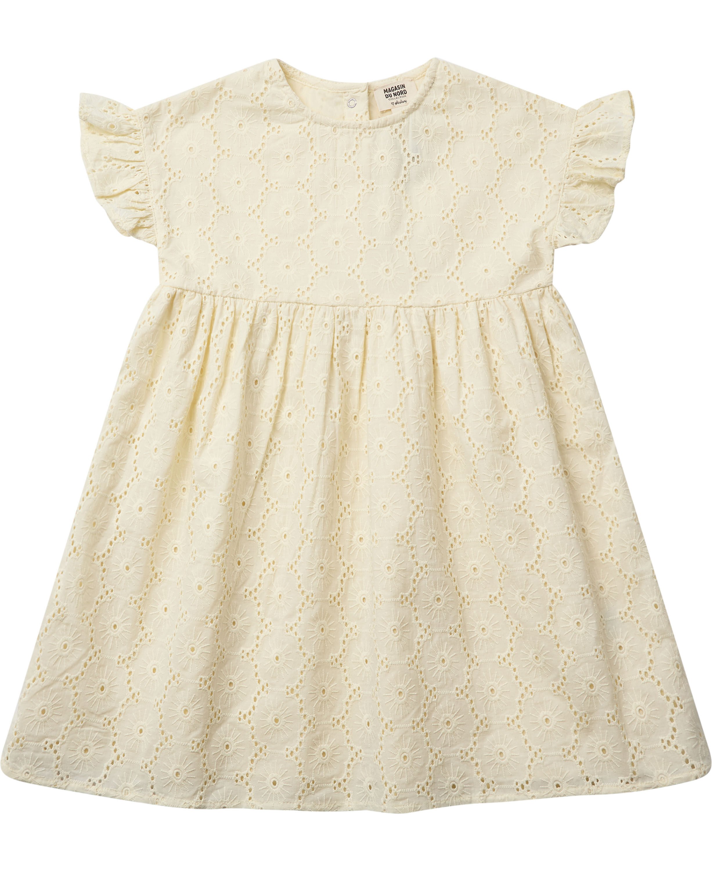 Floral broderie kids dress GOTS