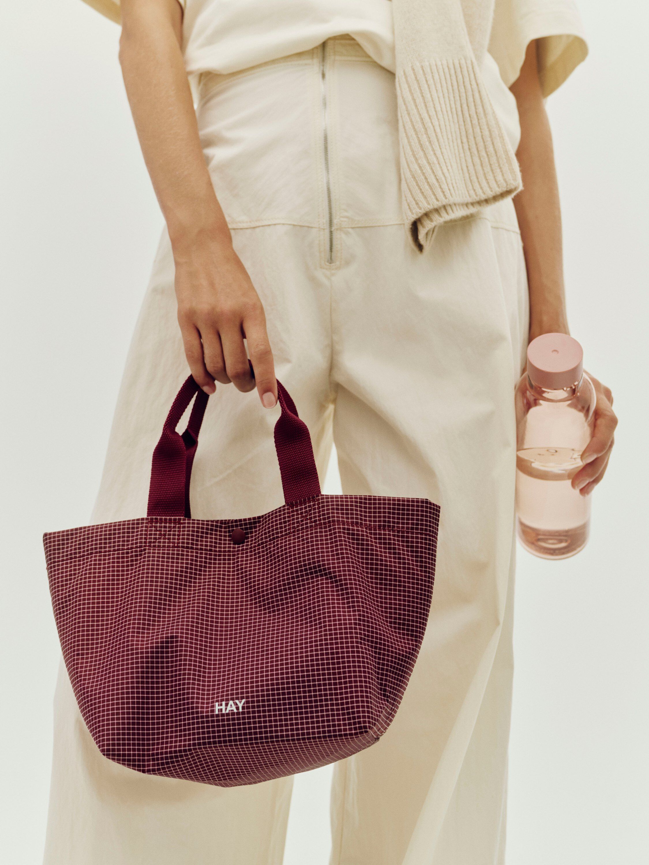 Grid Everyday Bag-Mini-Burgundy