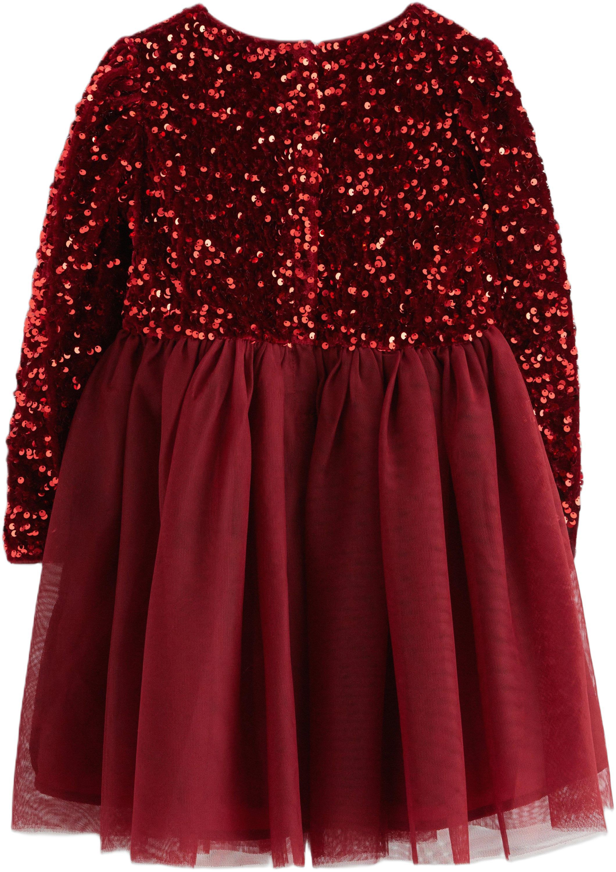 Festive long sleeve dress with a se