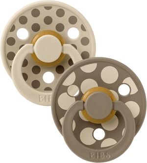 BIBS Pacifier Studio Colour 2 PACK Polka Mix Latex Size 3 Va