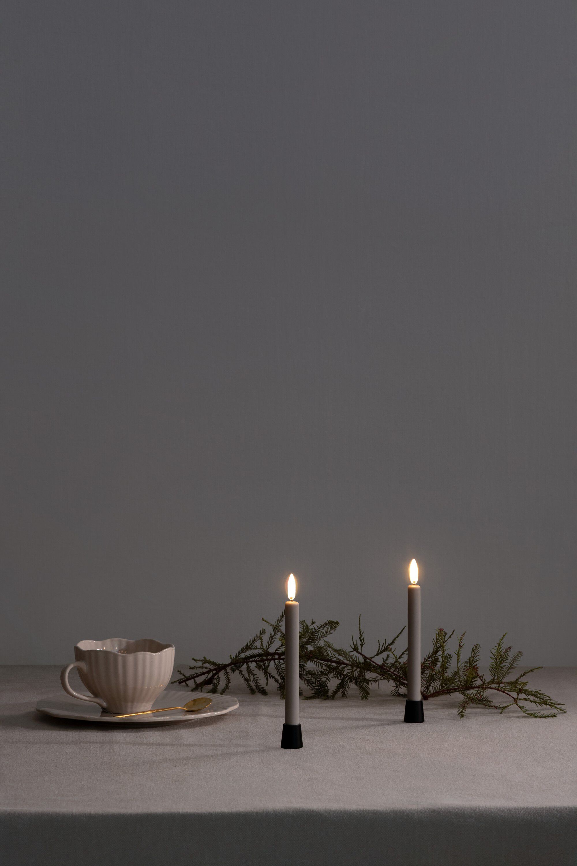 Light Candleholder mini taper, Matte Black, 2-pack, 2,3x2,3 cm