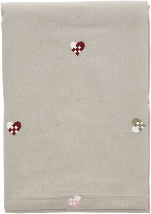 Juleduk 140x270 Christmas Hearts Embroidery Rose