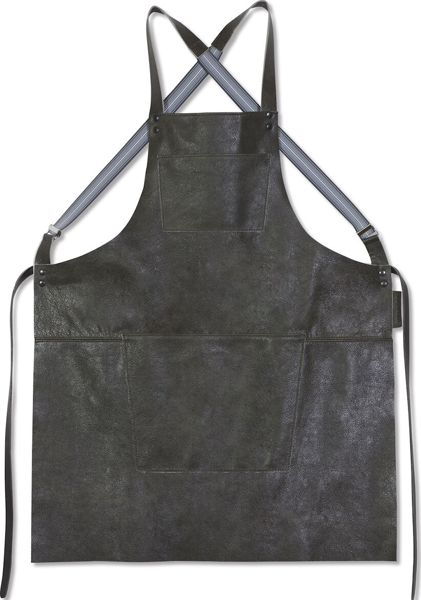 L&aelig;derforkl&aelig;de Suspender Serie Apron Vintage Grey