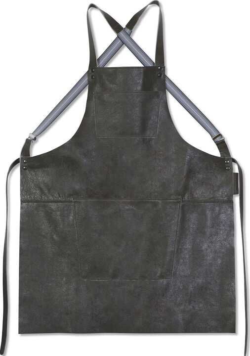 Læderforklæde Suspender Serie Apron Vintage Grey