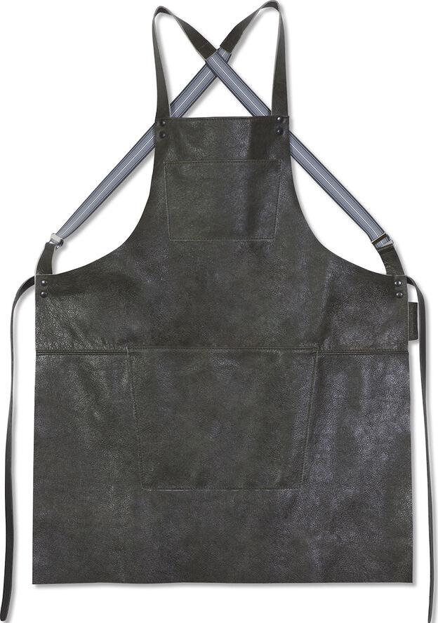 Læderforklæde Suspender Serie Apron Vintage Grey