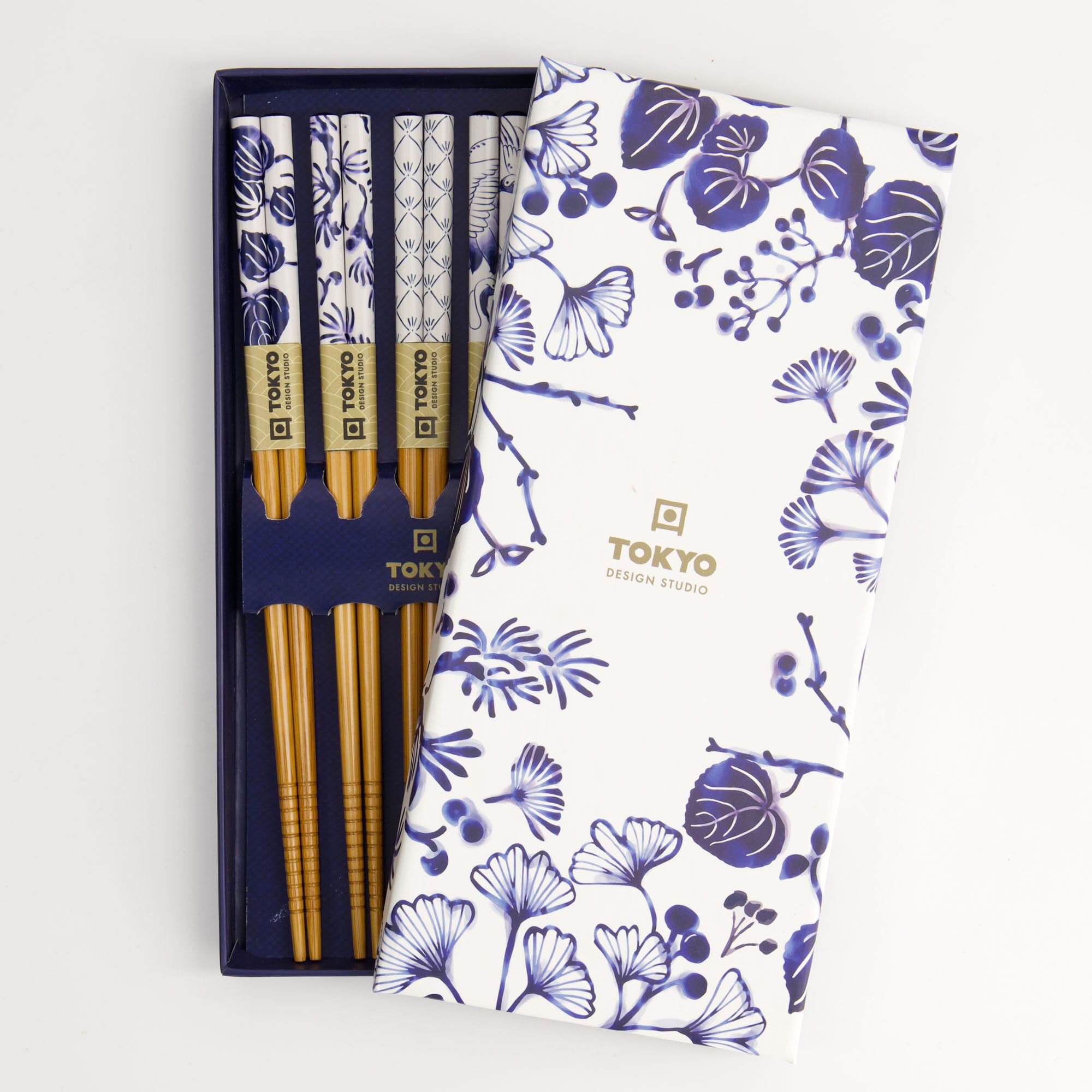 Chopstick Giftset/5 Blue Flora Japonica 17856 1/100