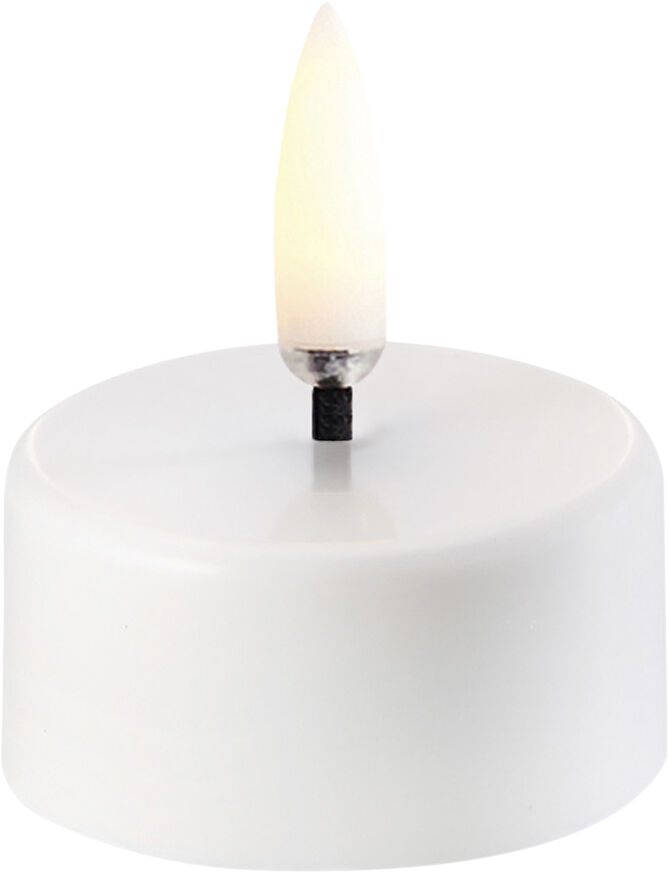 LED tealight 400~ battery incl., White plain, 3,9x2,1 cm