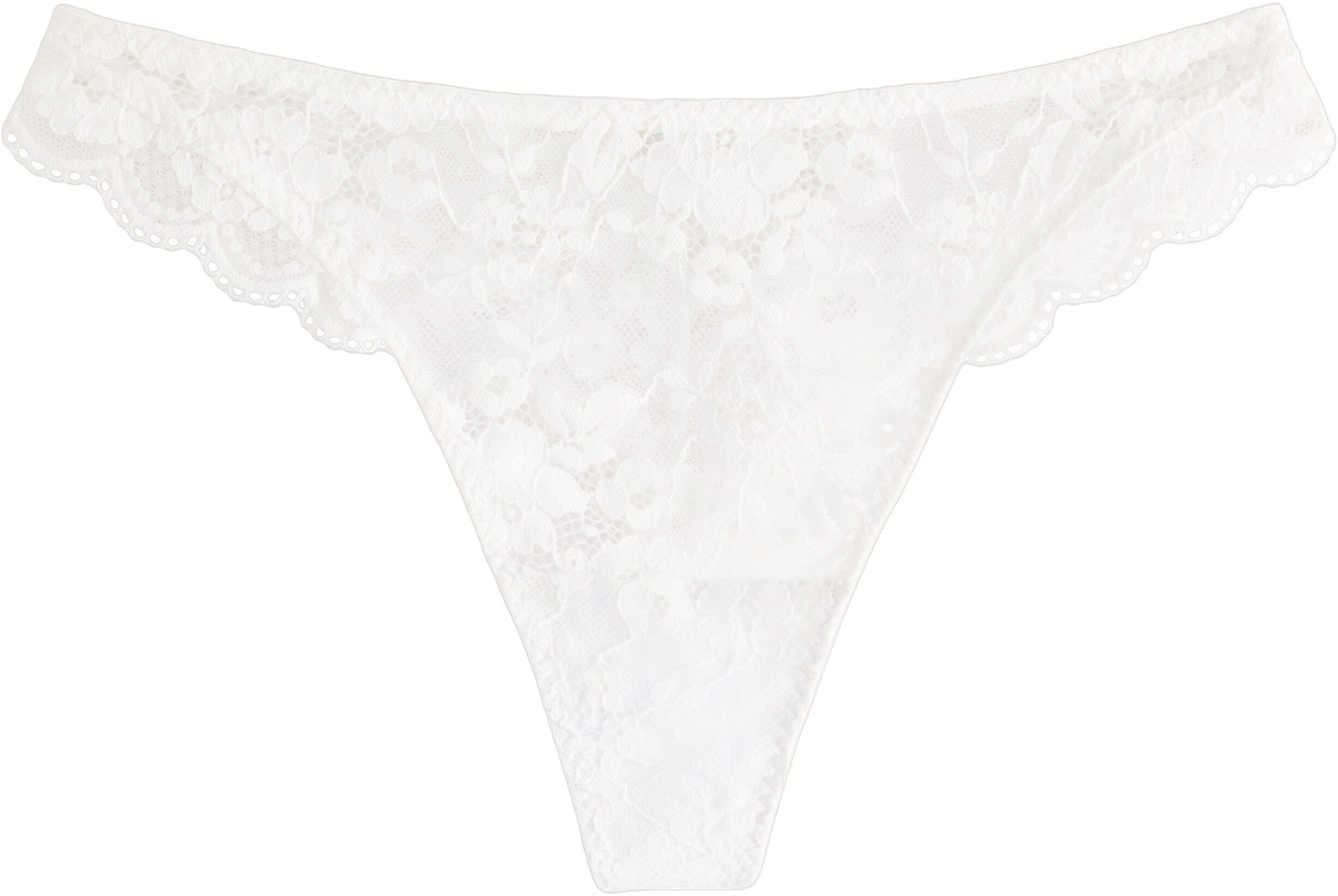 Lace thong with a regular waist.
