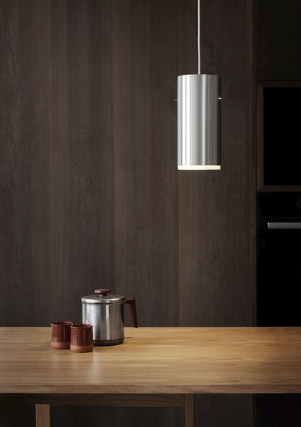 Tube Pendant, Brushed Aluminium, Small