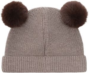 Beanie Wool Knit Pompoms