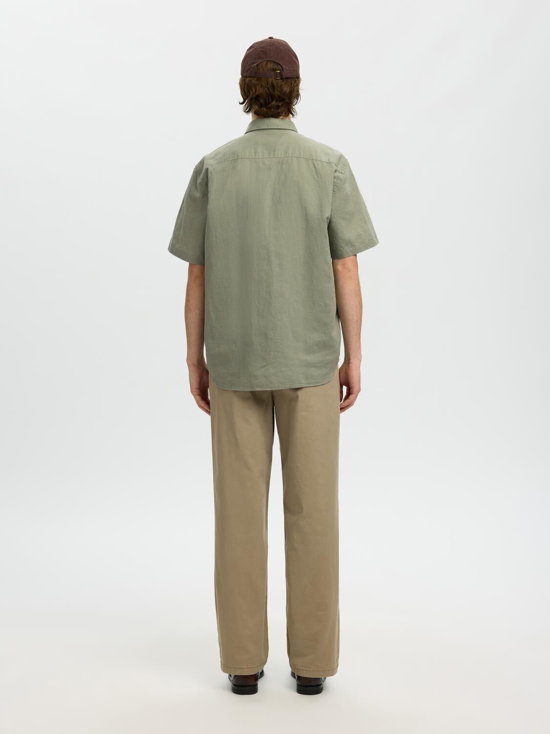 Slhregclay Linenblend Ss Shirt Cla Noos