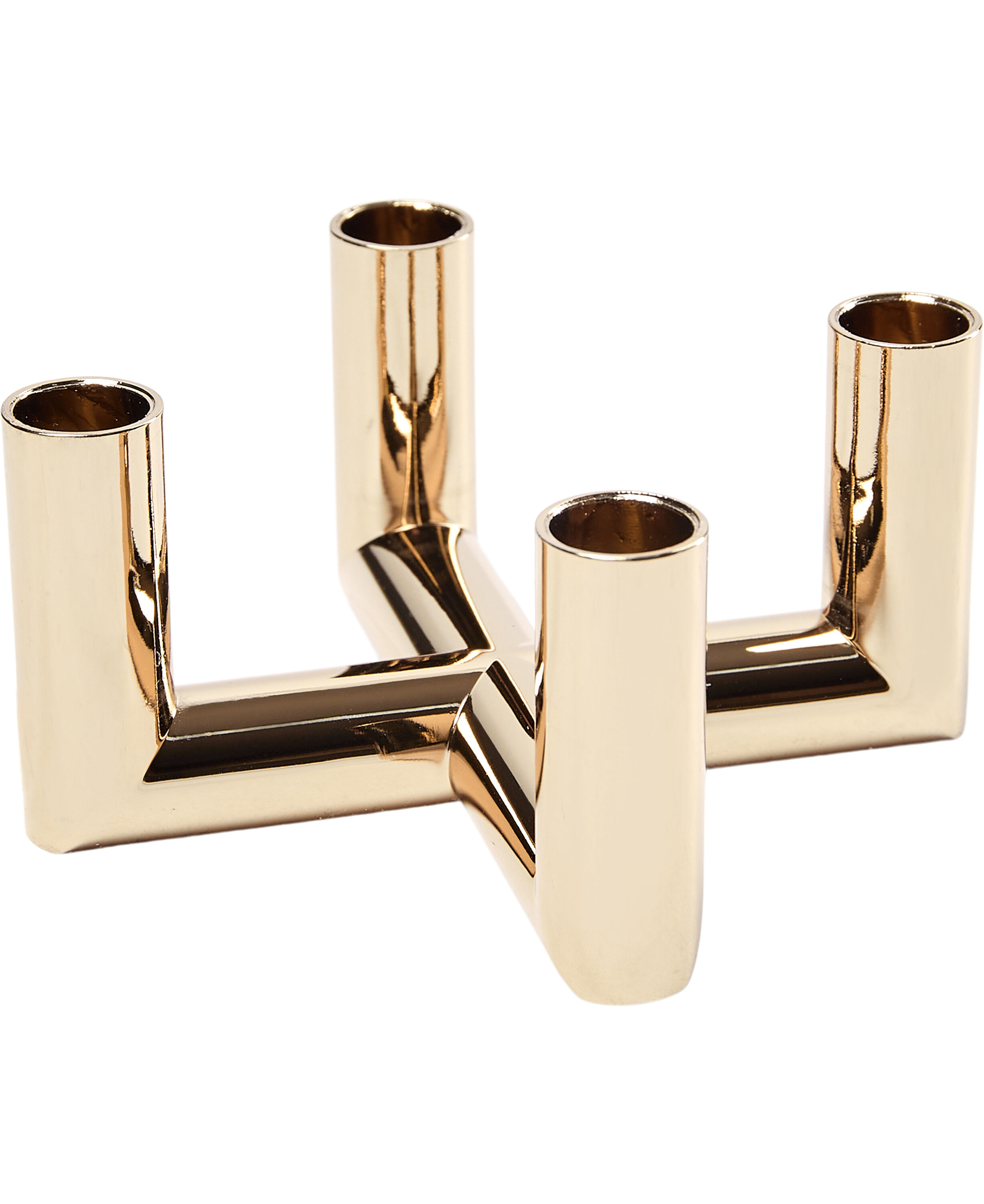 MATRIX Candle Holder - 4'arm Mini Taper - Warm Brass - 7,5 x 4,5 CM