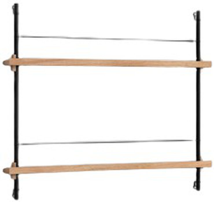 Box set, Magazine Shelving MS.65. 1, Oak shelves, Black legs