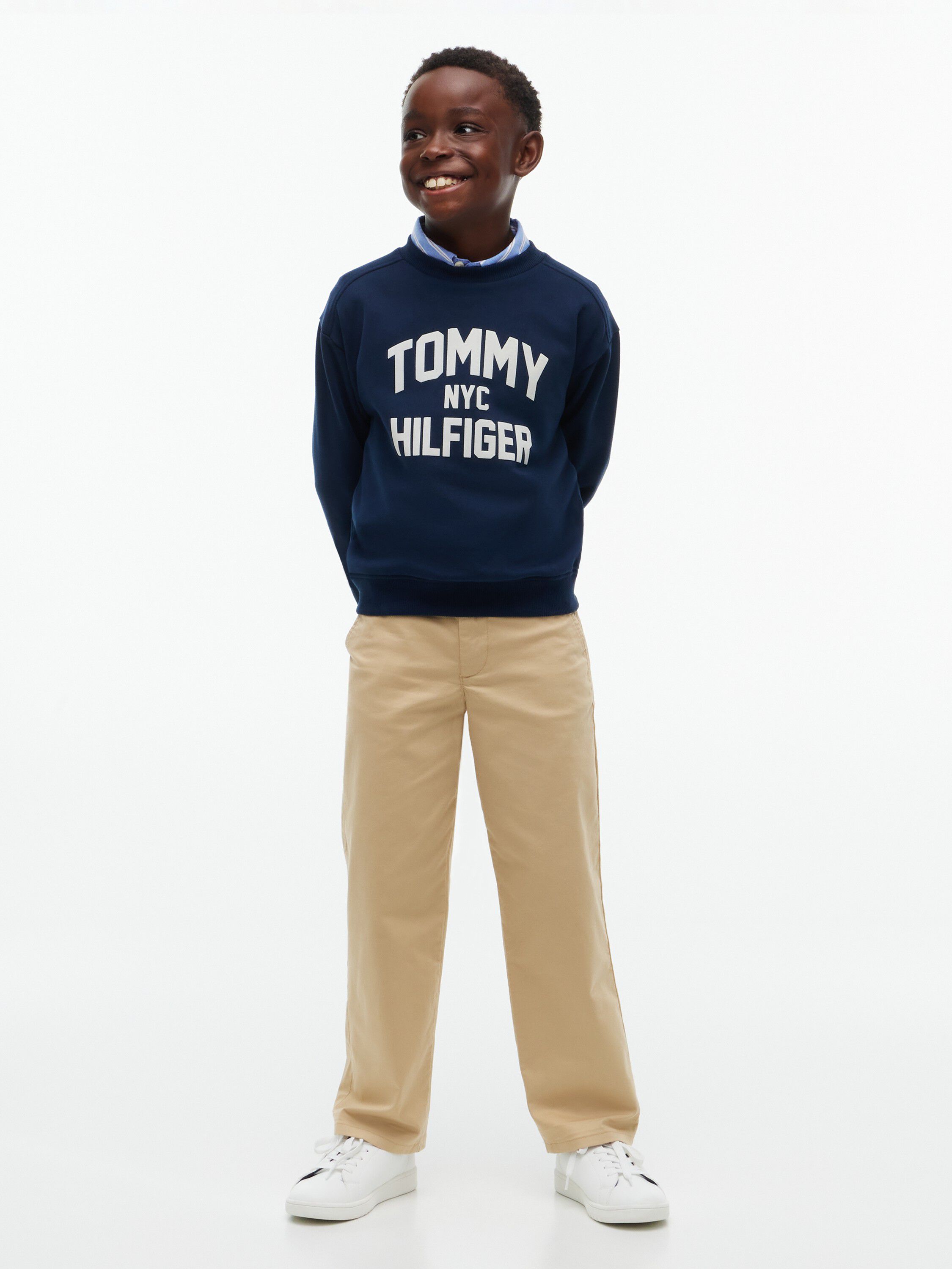 Logo Sueded Crew Neck Sweatshirt