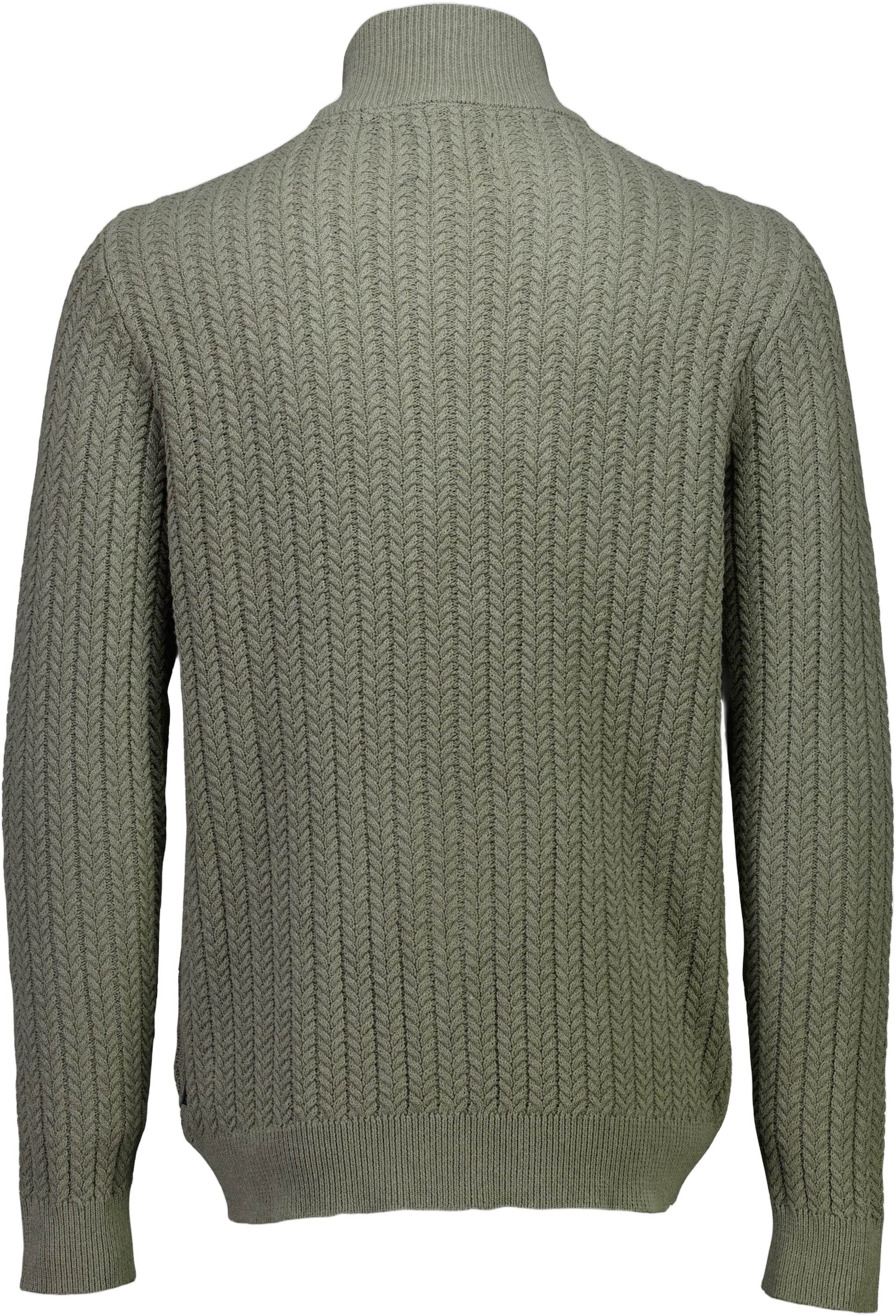 Recycle cabel knit zip cardiga