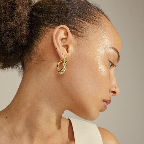 LOULIA recycled wavy earrings gold-plated