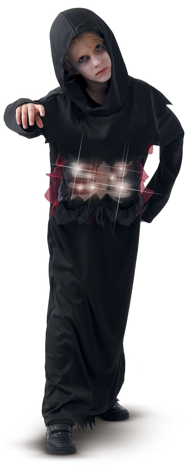 Skjelettdemondrakt med blinkende lys 3 stk AAA- batterier er ikke inkl