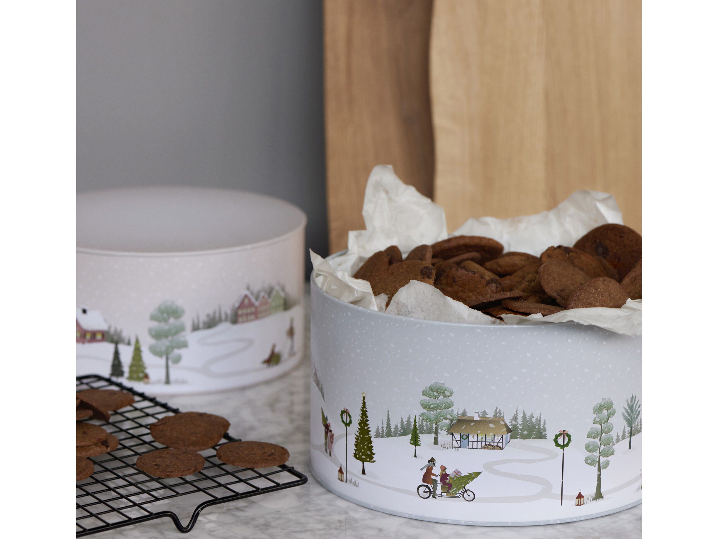 Kakebokssett Vinter 22x12/20x10 cm Arctic Ice/Woodrose Metal