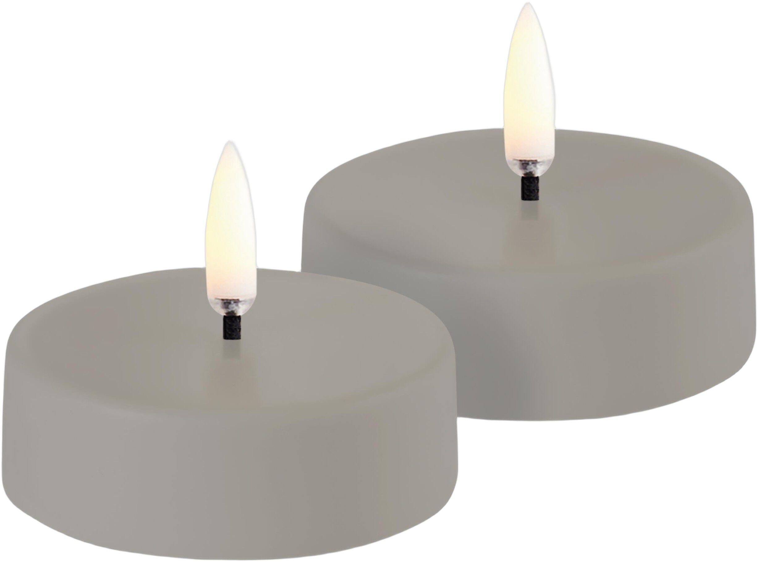 LED rechargeable maxi tealight, Sandstone plain, 6x2,3 cm